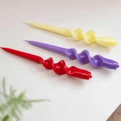 Sale Set of 3 Pink Spiral Candles Table Setting|Tableware Brands