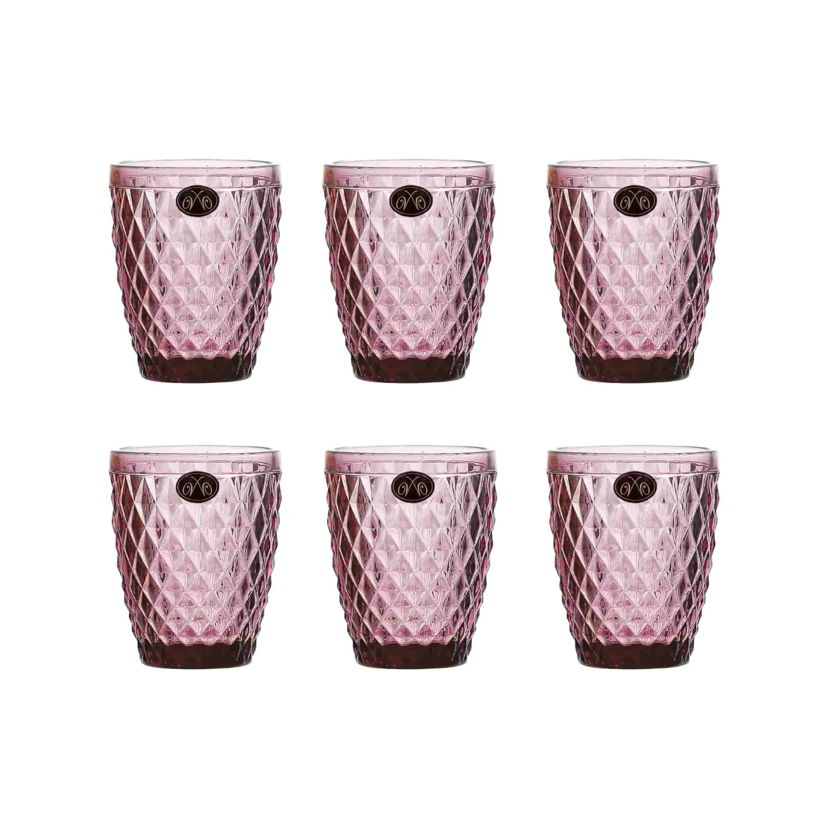 Discount Set of 6 Purple Diamond Tumblers, 270ml Tableware Brands