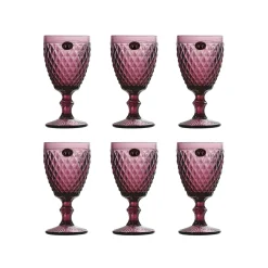 Best Set of 6 Purple Diamond Wine Glasses, 350ml Tableware Brands