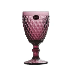 Best Set of 6 Purple Diamond Wine Glasses, 350ml Tableware Brands