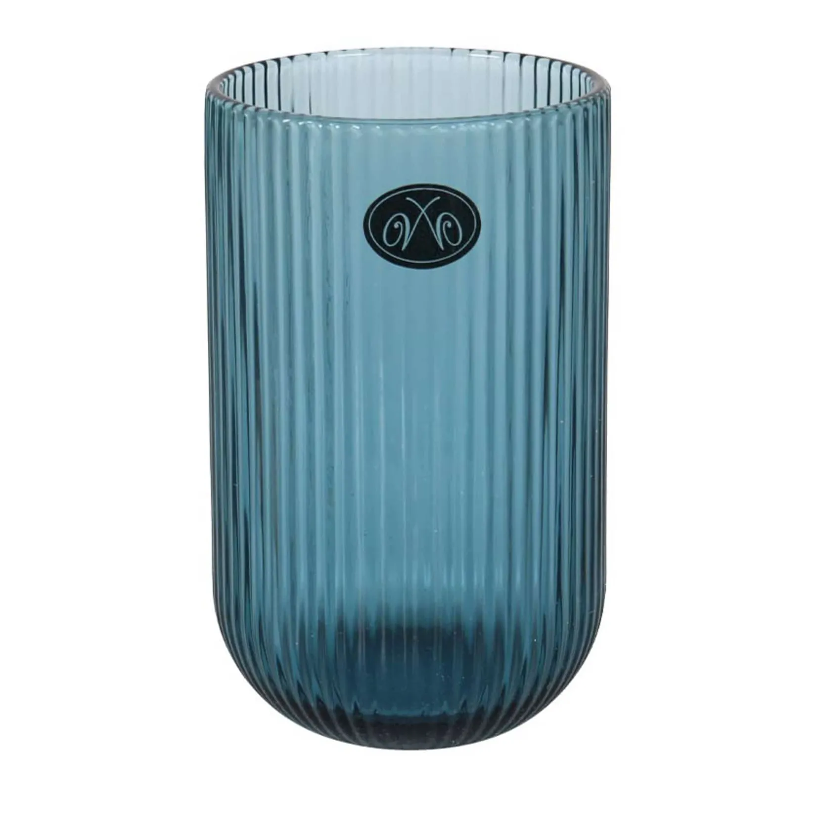 Outlet Set of 6 Ribbed Blue Highball Glasses, 430ml Tableware Brands|Cocktail Making & Barware