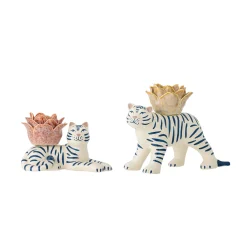 Set of 2 Rory Tiger Candle Holders Table Setting|Tableware Brands