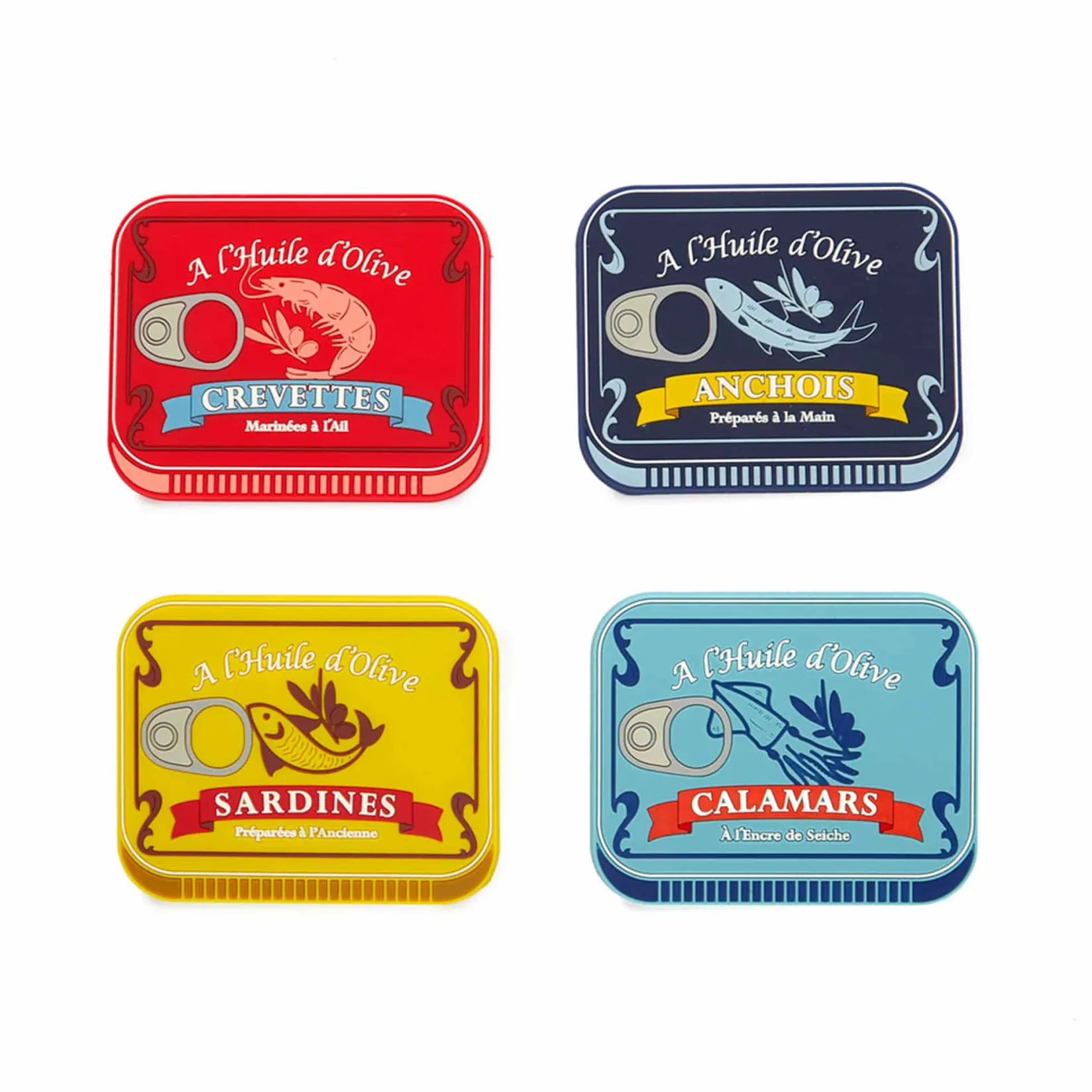 Clearance Set of 4 Sea Food Design Coasters Tableware Brands