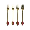 Outlet Set of 4 Strawberry Tasting Forks Cutlery|Tableware Brands