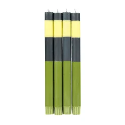 Online Set of 4 Striped Colourblock Dinner Candles Tableware Brands|Table Setting