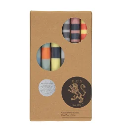 Set of 6 Striped Dinner Candles - Warm Tones, Multicolour Made In The Uk|Table Setting