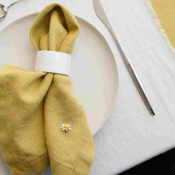 New Set of 2 Yellow Linen Napkins Table Setting|Kitchen Textiles & Clothing