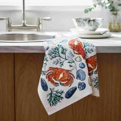 Clearance Shellfish Cotton Tea Towel Kitchen Textiles & Clothing