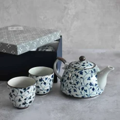 Outlet Shizen Blue Japanese Teapot & Teacup Set Tableware Brands|Japanese Ingredients