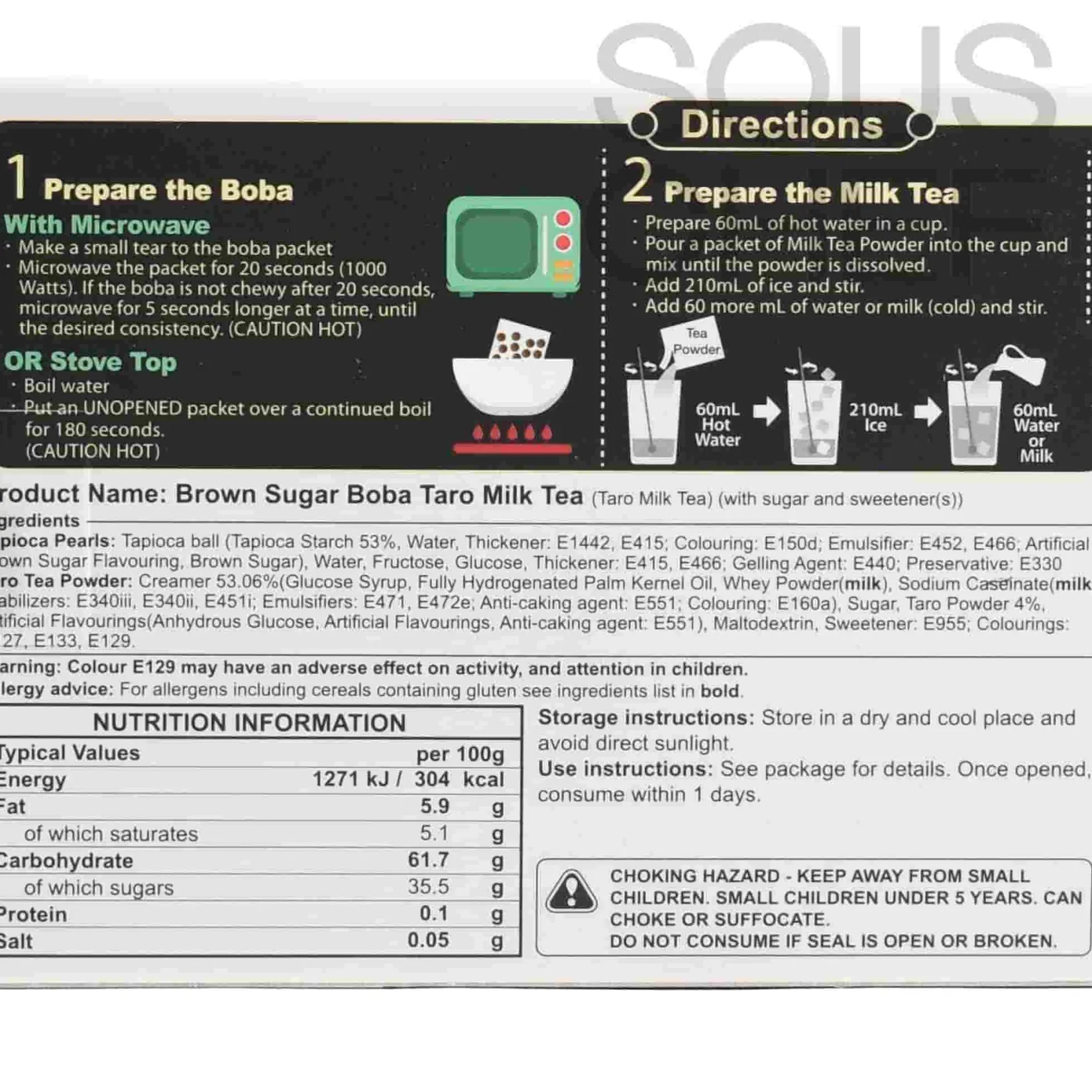 Clearance Short Dated Brown Sugar Boba Taro Milk Tea Kit, 3 sets Ingredients Brands|Drinks