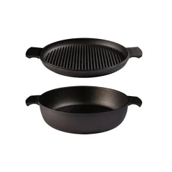 Clearance Cast Iron Combo Dutch Oven with Frying Pan Lid, 27cm Pots & Pans