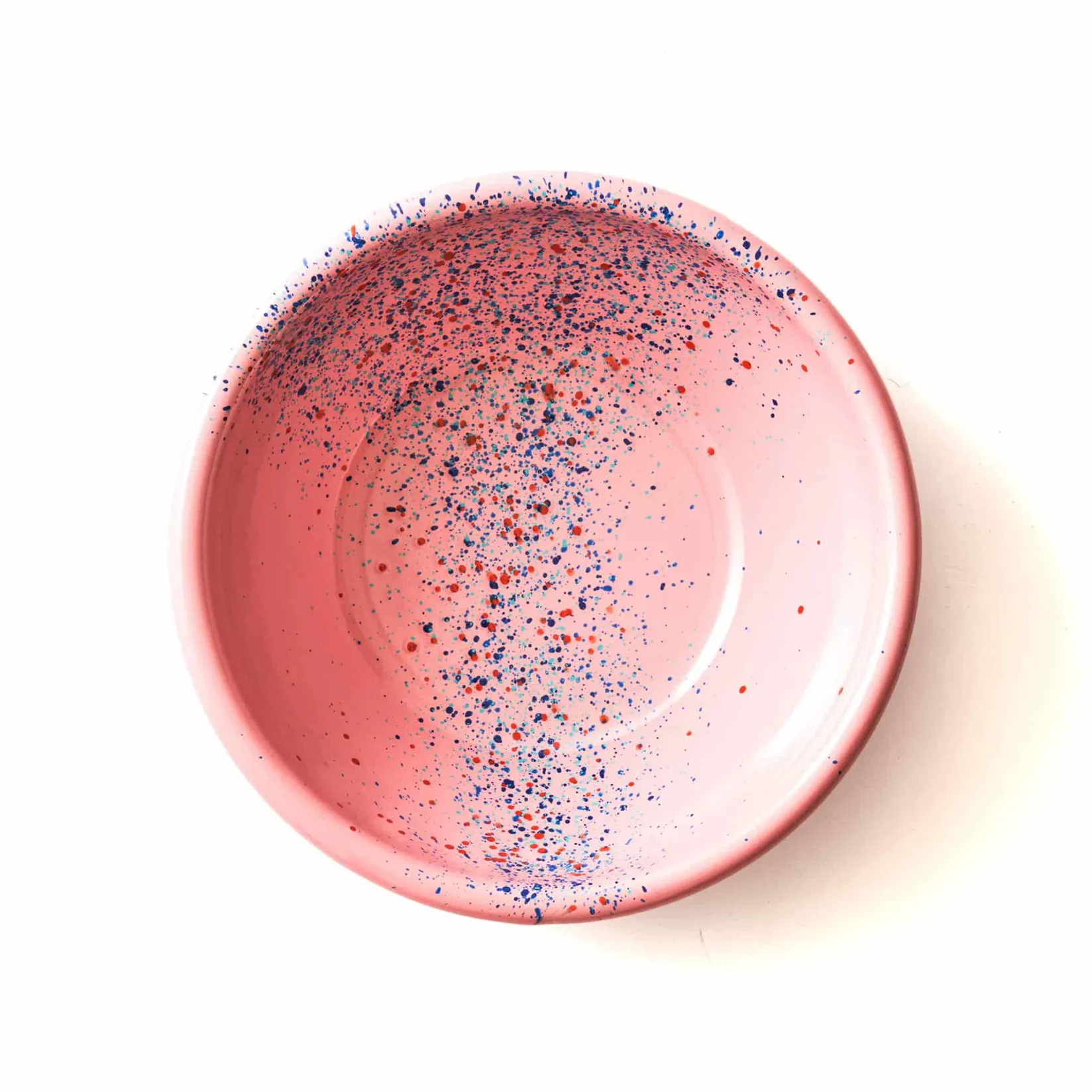 New Splatter Fest Enamel Bowl, Pink Middle Eastern Ingredients|Picnicware