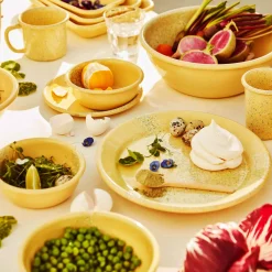 Best Splatter Fest Enamel Roasting and Serving Dish, Yellow Middle Eastern Ingredients|Baking Supplies & Equipment