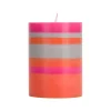 Online Striped Pillar Candle, Orange & Pink, 10cm Table Setting|Tableware Brands