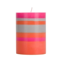 Online Striped Pillar Candle, Orange & Pink, 10cm Table Setting|Tableware Brands
