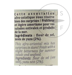 Clearance Fleur De Sel With Yuzu Zest, 90g Ingredients Brands|Herbs & Spices