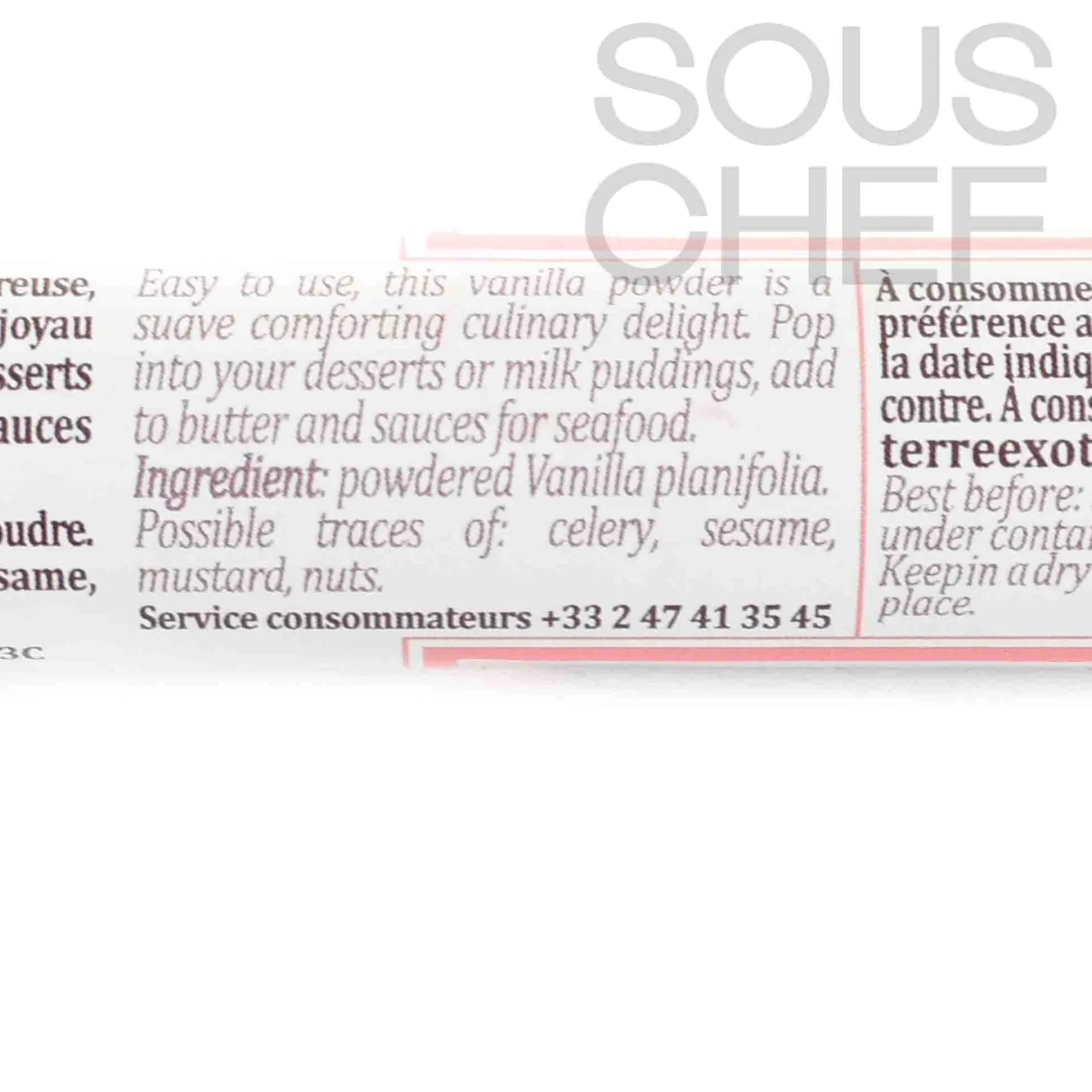 Outlet Vanilla Powder, 20g Ingredients Brands|Herbs & Spices