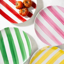 Clearance Green Stripe Porcelain Dinner Plate, 27.5cm Tableware Brands|Plates