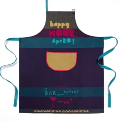 Clearance Happy Hour French Cotton Apron Kitchen Textiles & Clothing