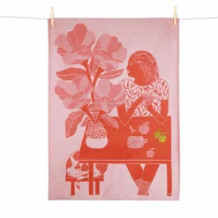 Les Pommes Embroidered French Jacquard Tea Towel Kitchen Textiles & Clothing