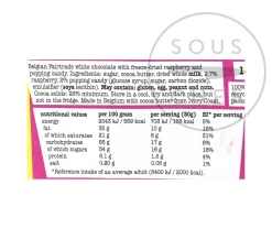 White Chocolate with Raspberry & Popping Candy, 180g Ingredients Brands|Chocolate & Sweets