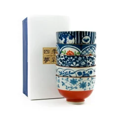 Best Traditional 5-Piece Japanese Rice Bowl Set Tableware Brands|Japanese Ingredients