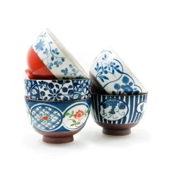 Best Traditional 5-Piece Japanese Rice Bowl Set Tableware Brands|Japanese Ingredients
