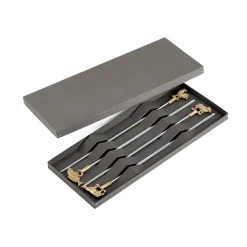 Discount Set of 4 Stainless Steel Skewers in Gift Box Bbq & Smoking