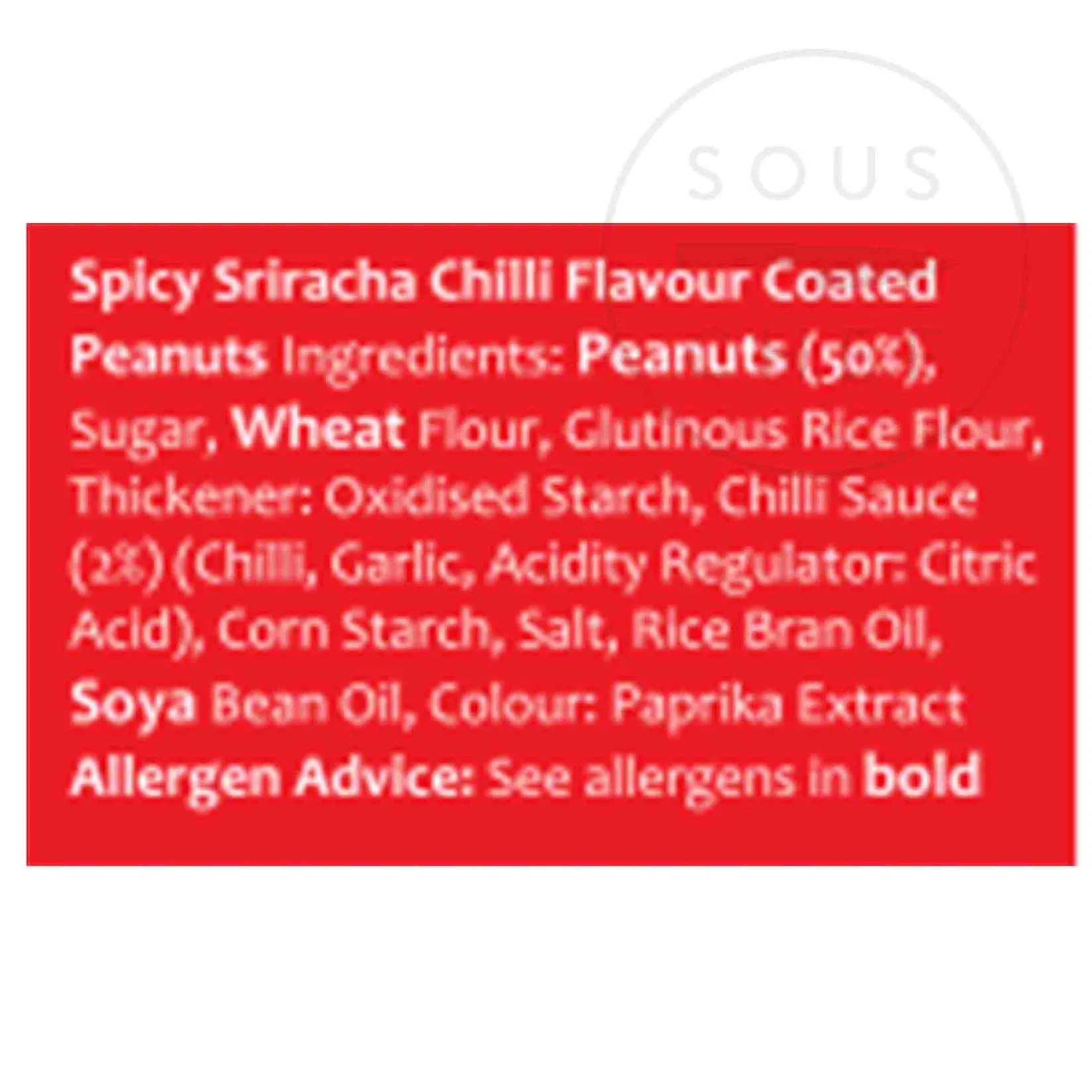 Hot Crunchy Sriracha Peanuts, 140g Ingredients Brands|Snacks