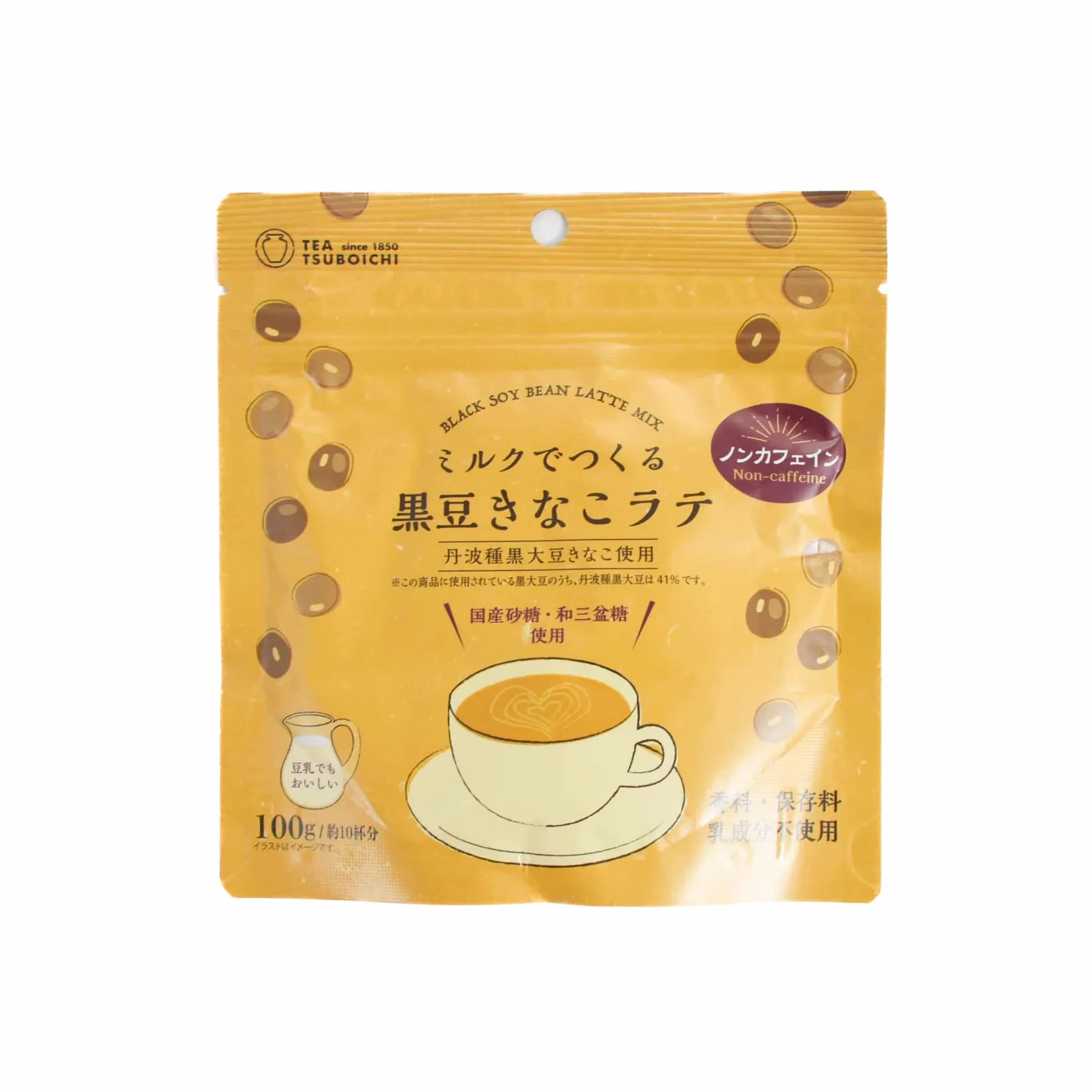 New Tsuboichi Black Soy Bean Kinako Latte Drink Mix, 100g Ingredients Brands|Drinks