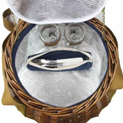 Sale Tuileries Navy Picnic Basket, 2 Person Picnicware|Disposable Tableware