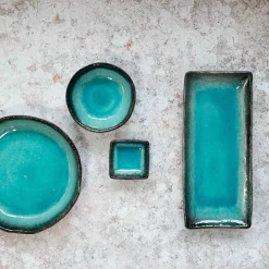 Online Turquoise Crackle Glaze Platter Japanese Ingredients|Serveware