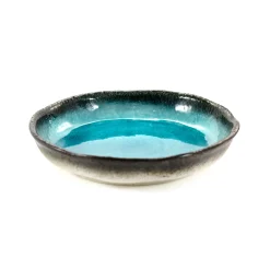 New Turquoise Large Round Dish, 21.5cm dia x 4cm high Japanese Ingredients|Japanese Tableware