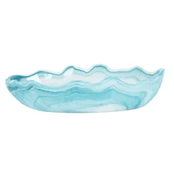 Clearance Turquoise Marble Glass Bowl, 21x14cm Tableware Brands|Crockery & Dinnerware