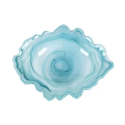 New Turquoise Marble Glass Serving Bowl, 30x23cm Crockery & Dinnerware|Bowls