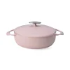 Outlet Sakura Pink Japanese Lightweight Cast Iron Shallow Casserole, 24cm Japanese Ingredients|Pots & Pans