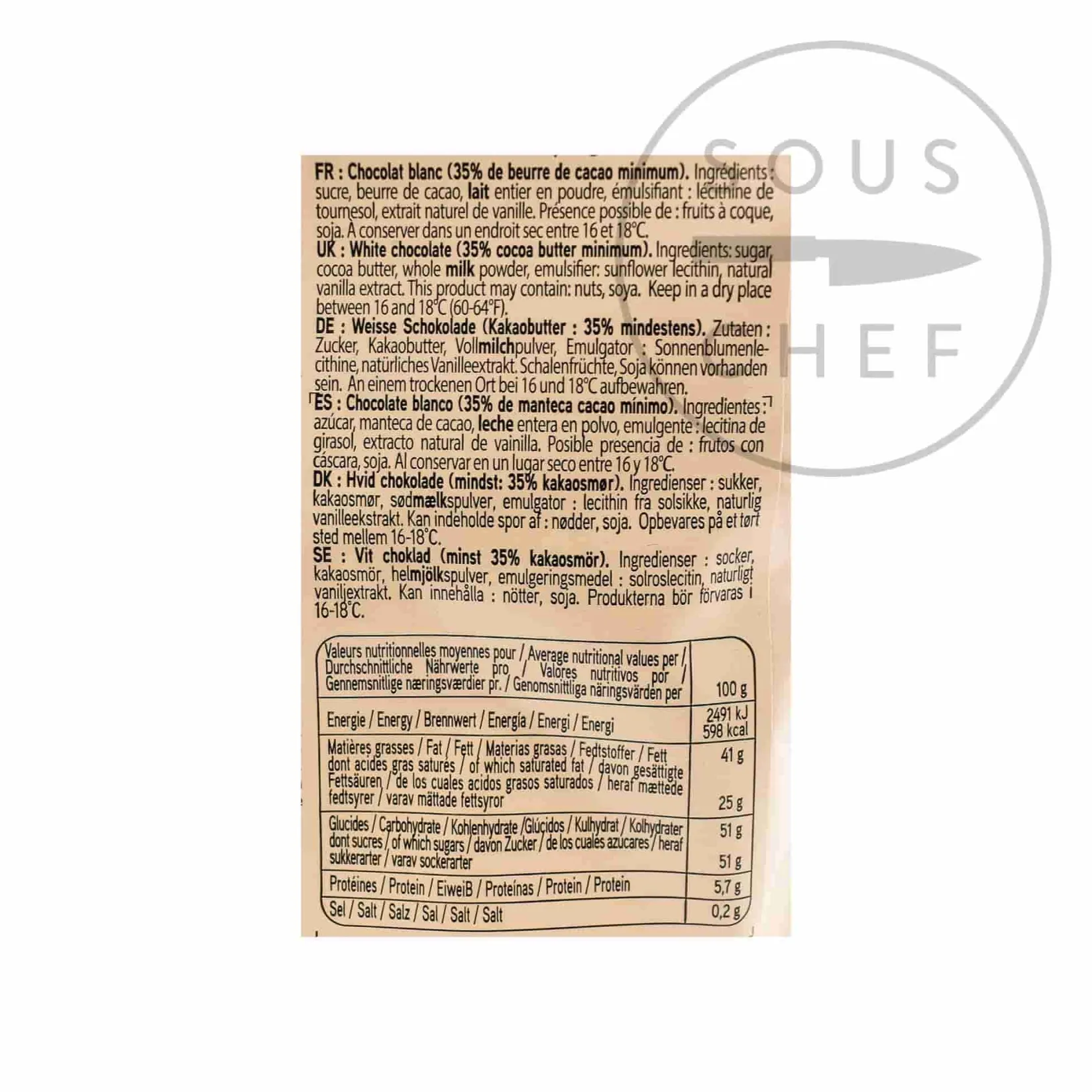 Sale Ivoire White Chocolate Chips French Ingredients|Chocolate & Sweets