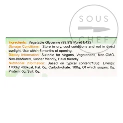 Discount Vegetable Glycerine, 1 Litre Ingredients Brands|Baking Ingredients