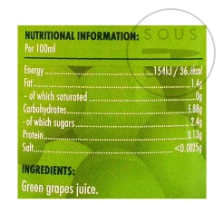 Hot Verjus du Perigord 500ml Ingredients Brands|French Ingredients