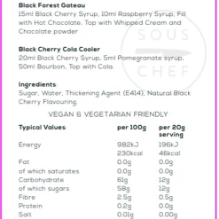 Outlet Premium Black Cherry Syrup, 750ml Ingredients Brands|Made In The Uk