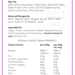 Premium Orgeat Syrup, 750ml Ingredients Brands|Made In The Uk