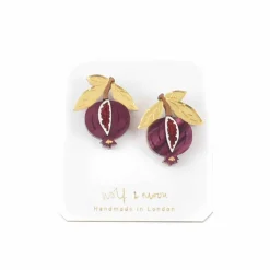 Outlet Mini Pomegranate Stud Earrings Tableware Brands