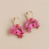 Hot Pink Crab Hoop Earrings Tableware Brands