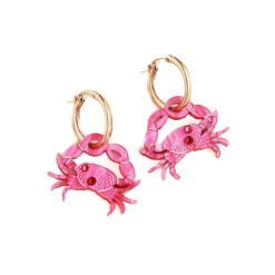 Hot Pink Crab Hoop Earrings Tableware Brands