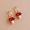 Clearance Red Mushroom Hoop Earrings Tableware Brands