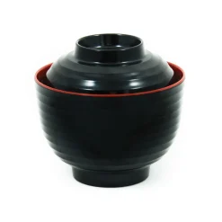 Hot 5x Melamine Red & Black Miso Soup Bowl, 10cm Tableware Brands|Japanese Ingredients