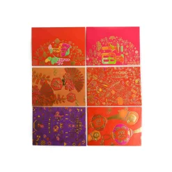 Clearance 6x Small Purple & Red Envelopes Chinese Ingredients