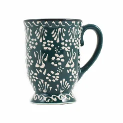 Hot Yesil Ve Beyaz Boyali Mug with Foot, 300ml Tableware Brands