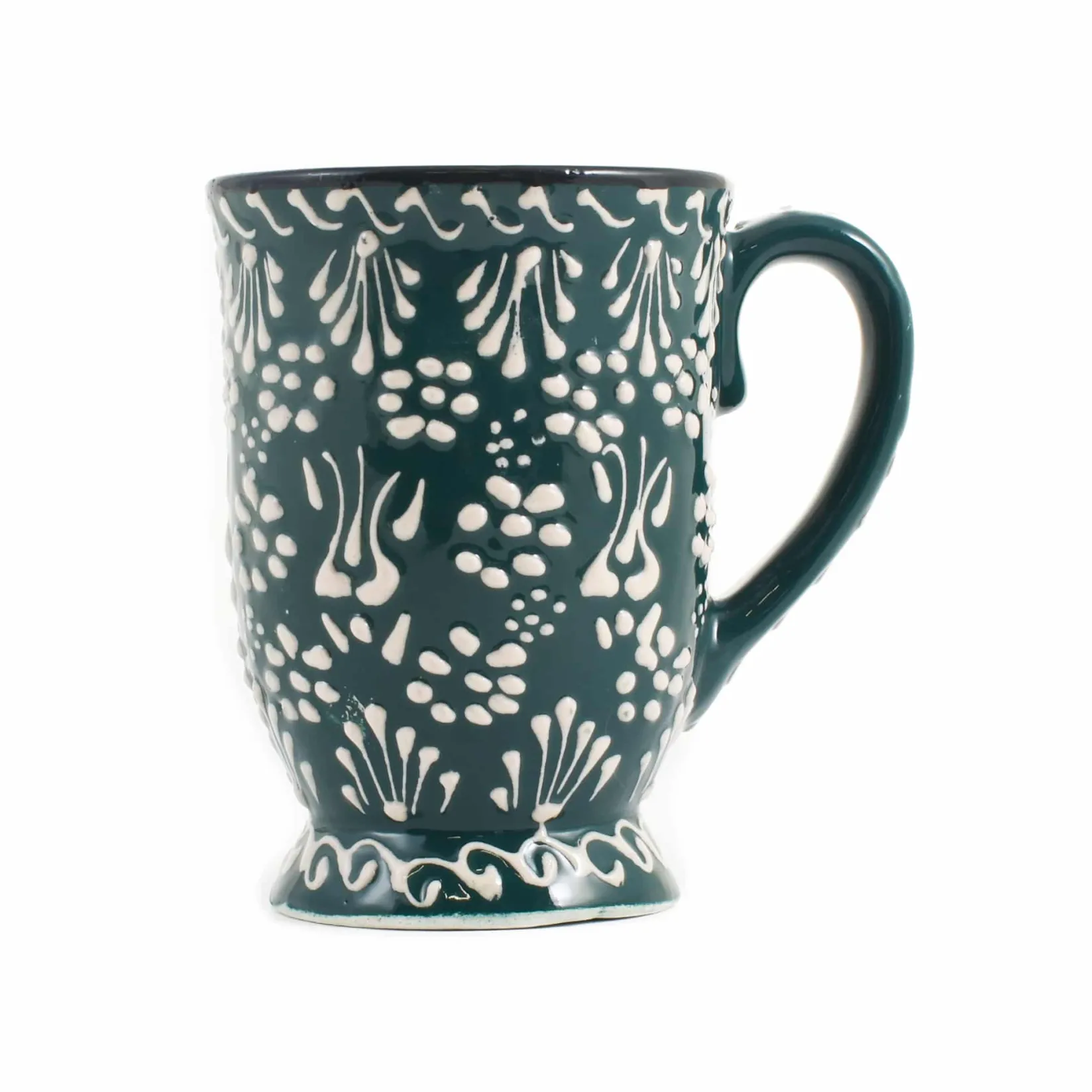 Hot Yesil Ve Beyaz Boyali Mug with Foot, 300ml Tableware Brands