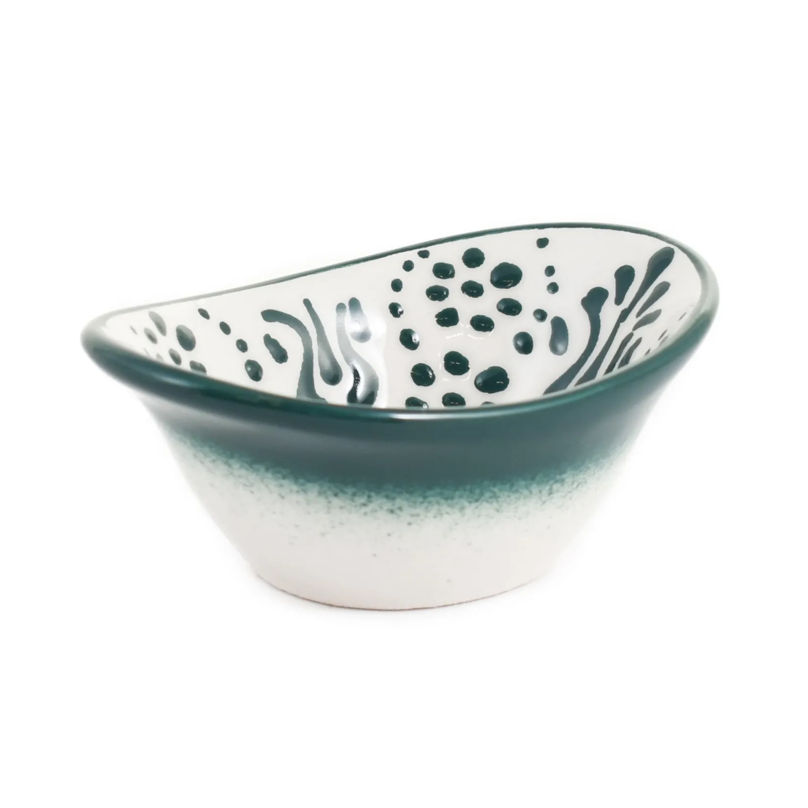 Online Yesil Ve Beyaz Boyali Oval Bowl, 10.5cm Tableware Brands|Crockery & Dinnerware
